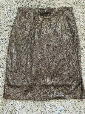 Adrianna Papell Women's Silver Sequin Skirt for Cocktail Party, Size Medium
